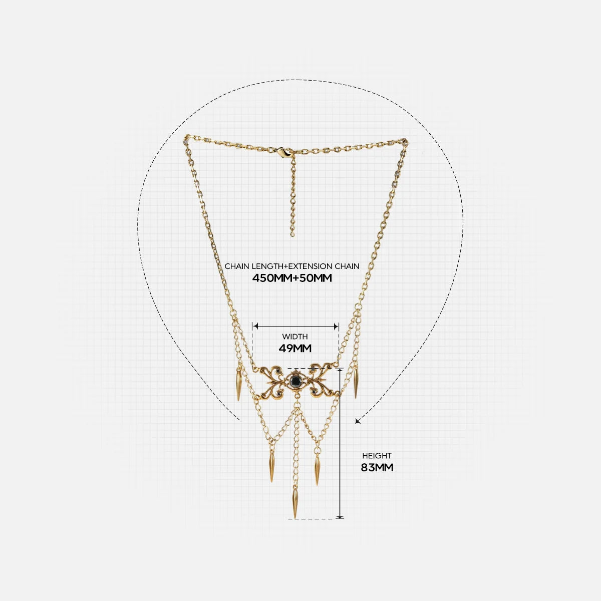GOTHIC CASCADE NECKLACE