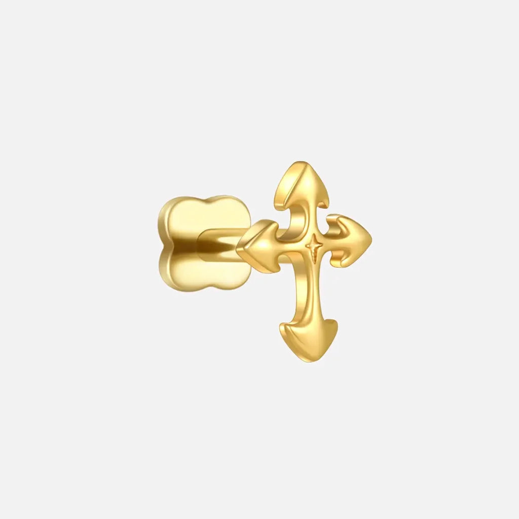 GOTHIC CROSS FLATBACK STUD
