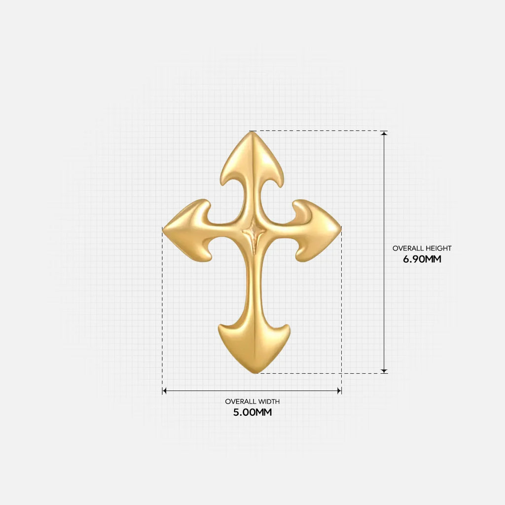 GOTHIC CROSS FLATBACK STUD