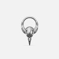 Silver-tone Gothic Raven Clicker with an ornate raven skull motif and a pointed beak detail.