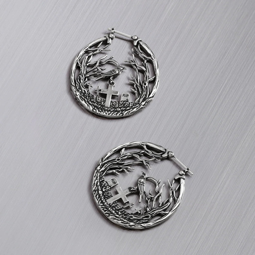 GRAVEYARD RAVEN EARRINGS
