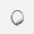 Silver-tone Ouroboros Clicker with a serpent-inspired curved form and raised spine details along the lower edge.