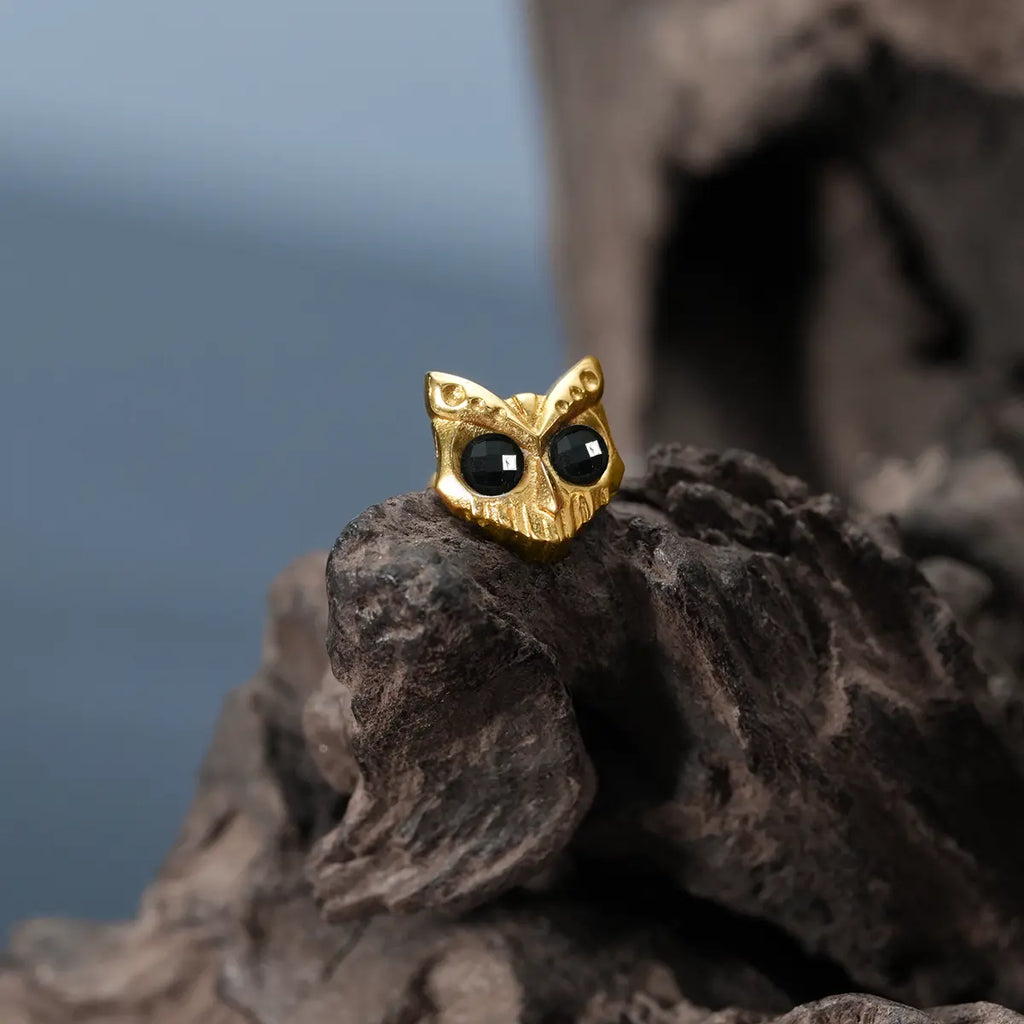 OWL SKULL FLATBACK STUD