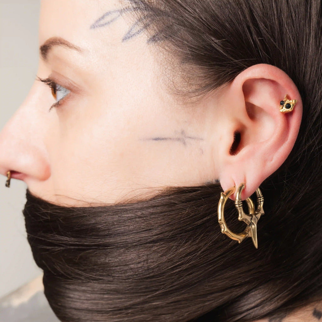 OWL SKULL FLATBACK STUD