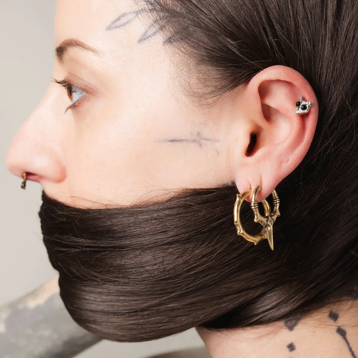 OWL SKULL FLATBACK STUD