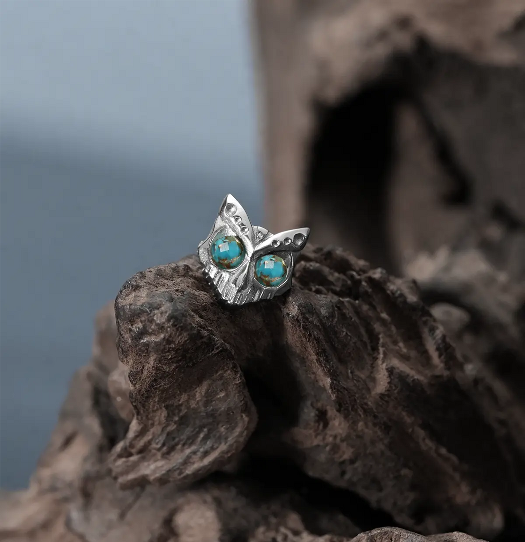 OWL SKULL FLATBACK STUD