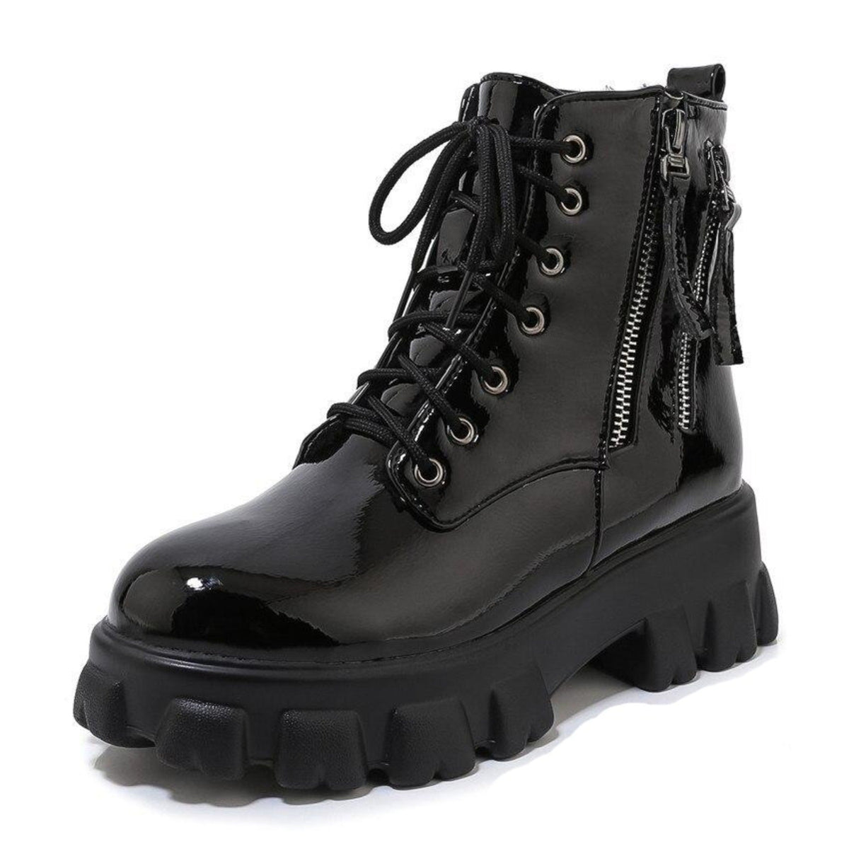 Zip Tire Ankle Boots