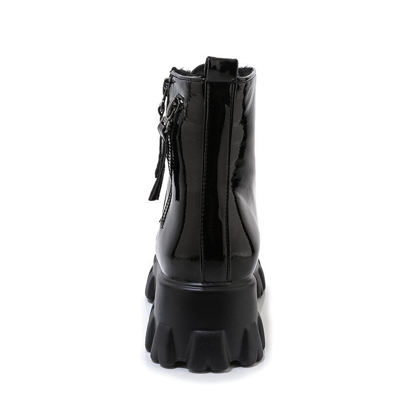 Zip Tire Ankle Boots
