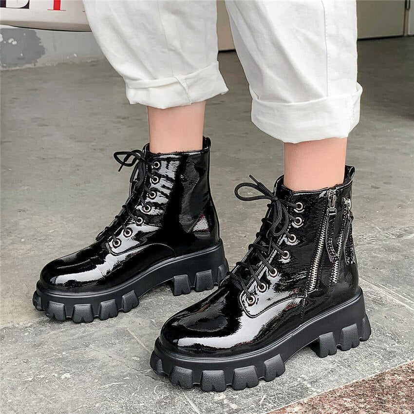Zip Tire Ankle Boots