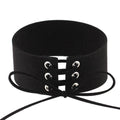 Velvet Aesthetic Lace Up Choker - Creepy Goth
