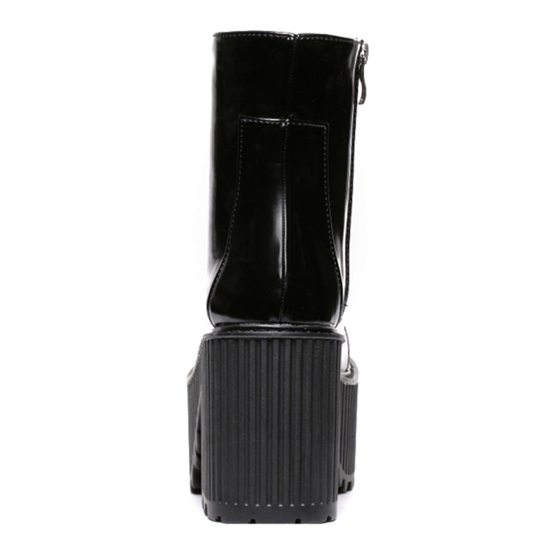 Shiny Stompers Lace-Up Boots
