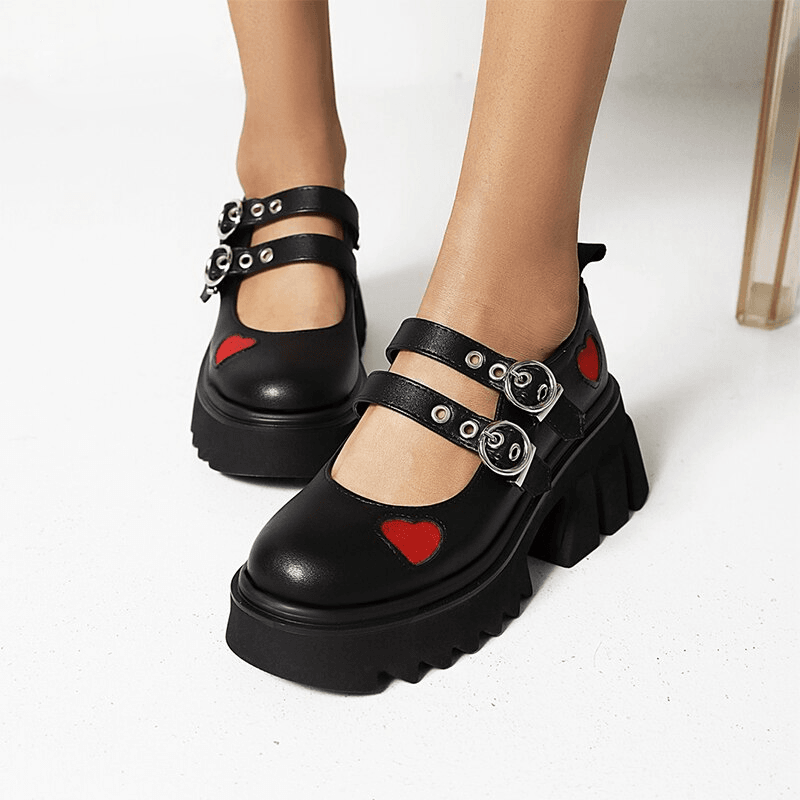 Punk Heart Round Toe Boots