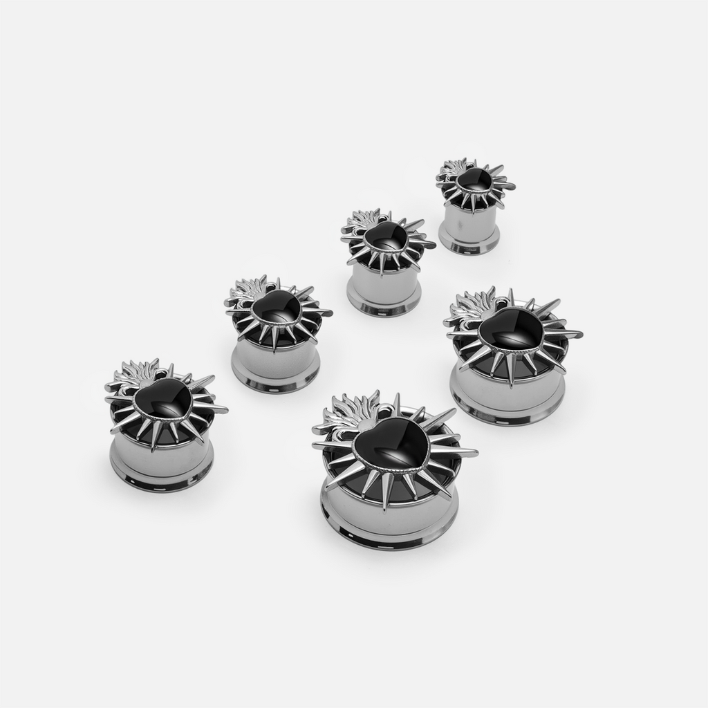 SACRED FLAME HEART TUNNELS (316L STAINLESS STEEL)
