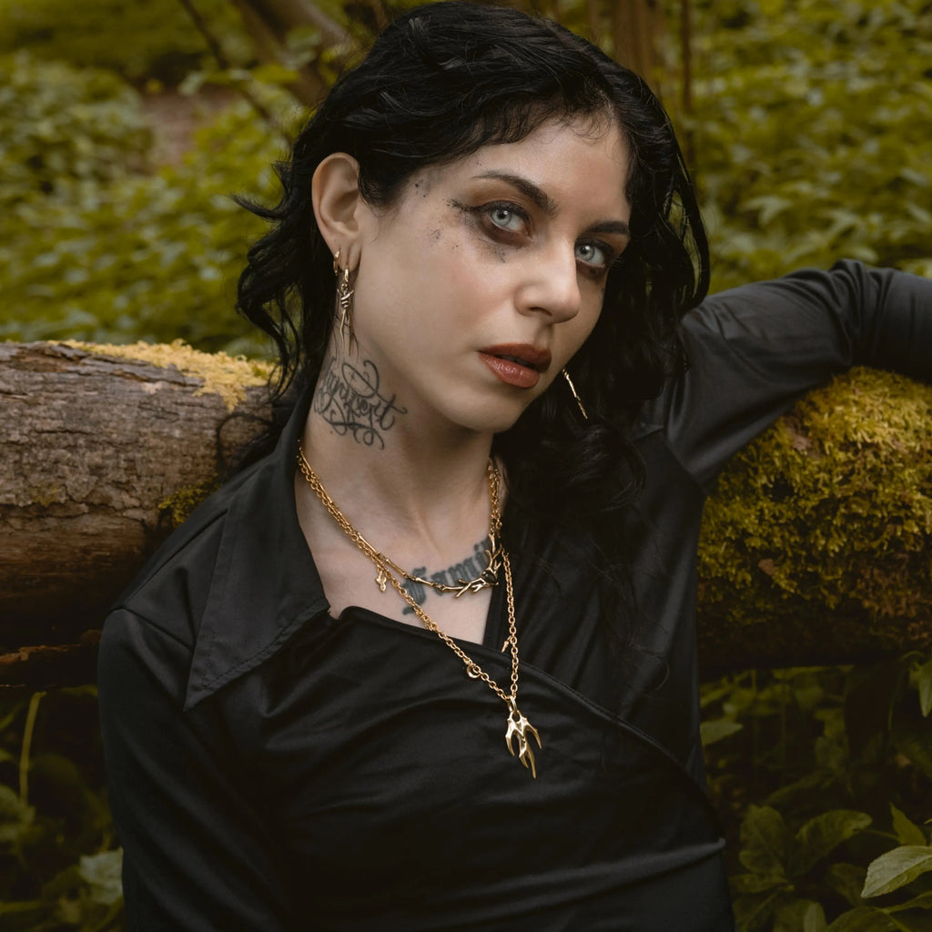 SACRED ANTLER COLLAR NECKLACE（SILVER-TURQUOISE)