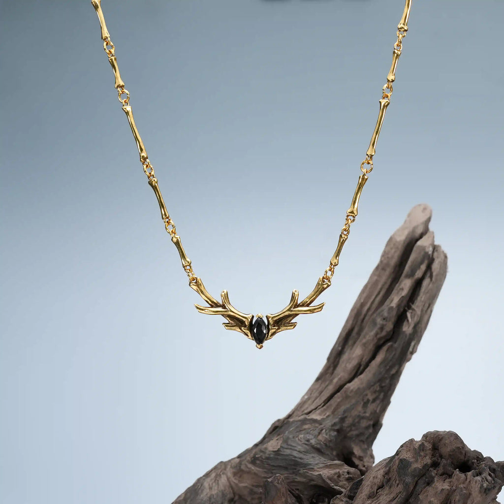 SACRED ANTLER COLLAR NECKLACE（SILVER-TURQUOISE)