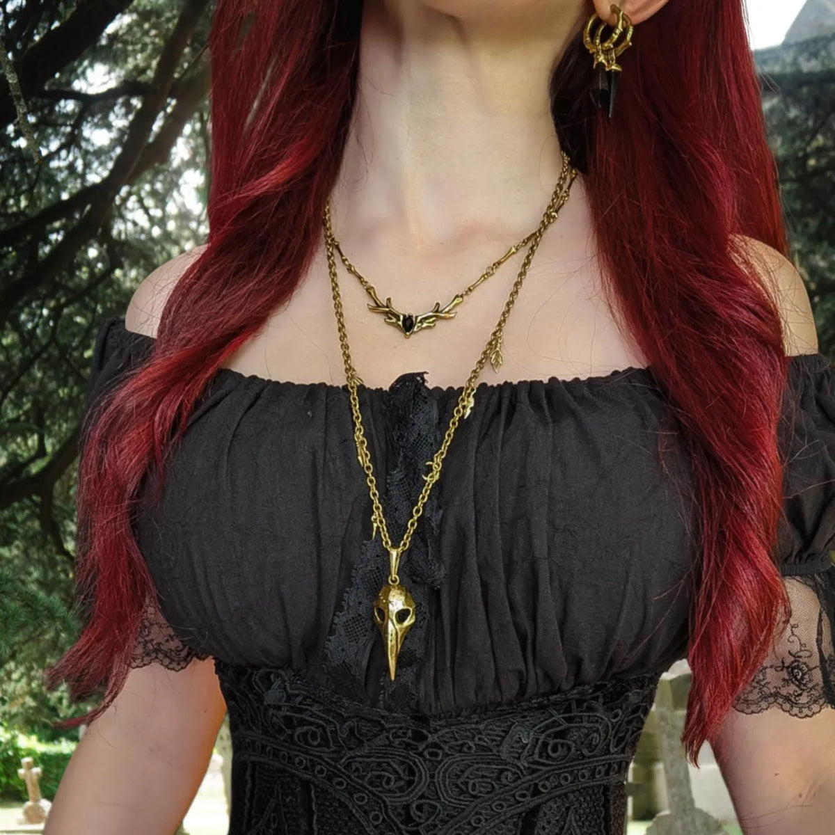 SACRED ANTLER COLLAR NECKLACE（SILVER-TURQUOISE)