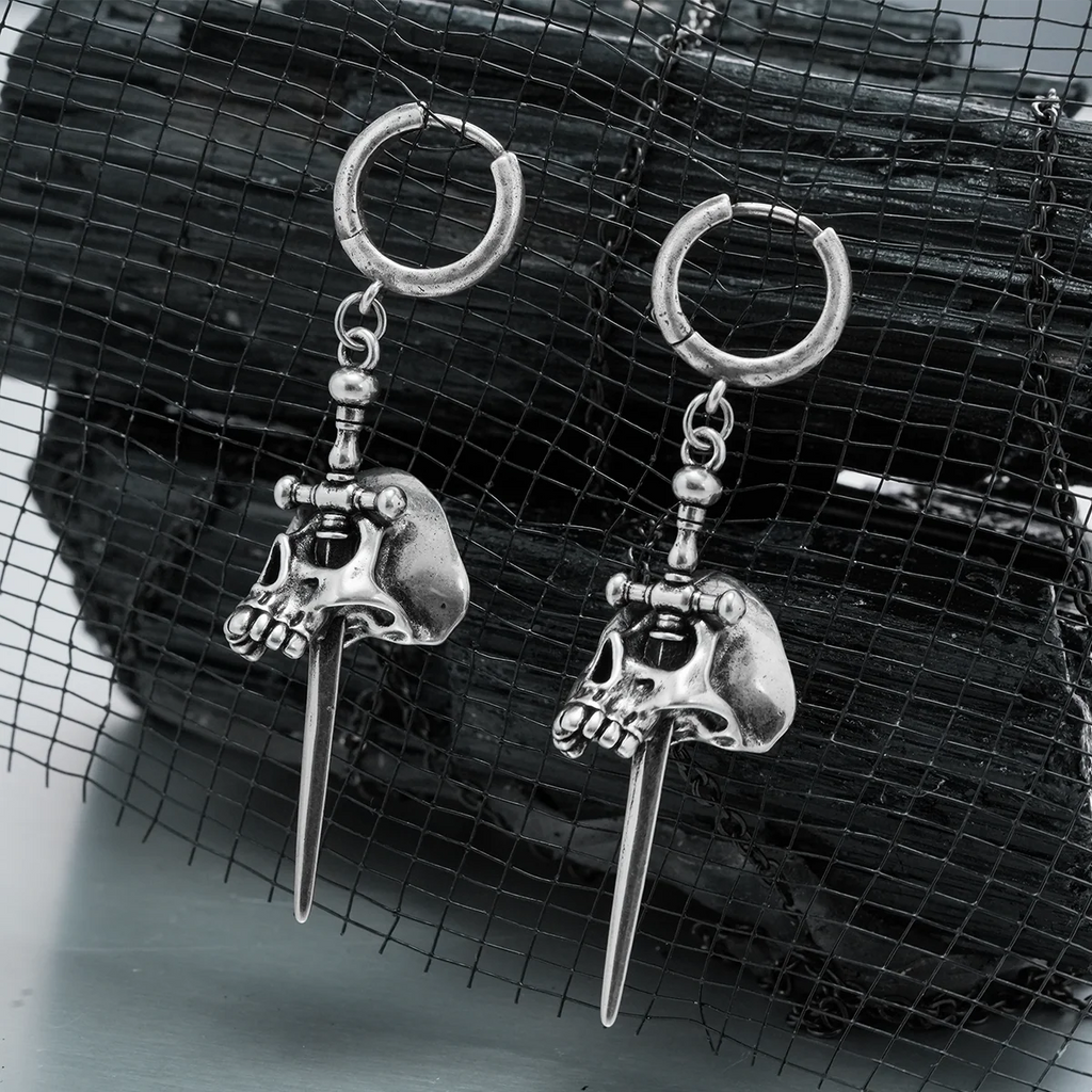 SKULL DAGGER EARRINGS