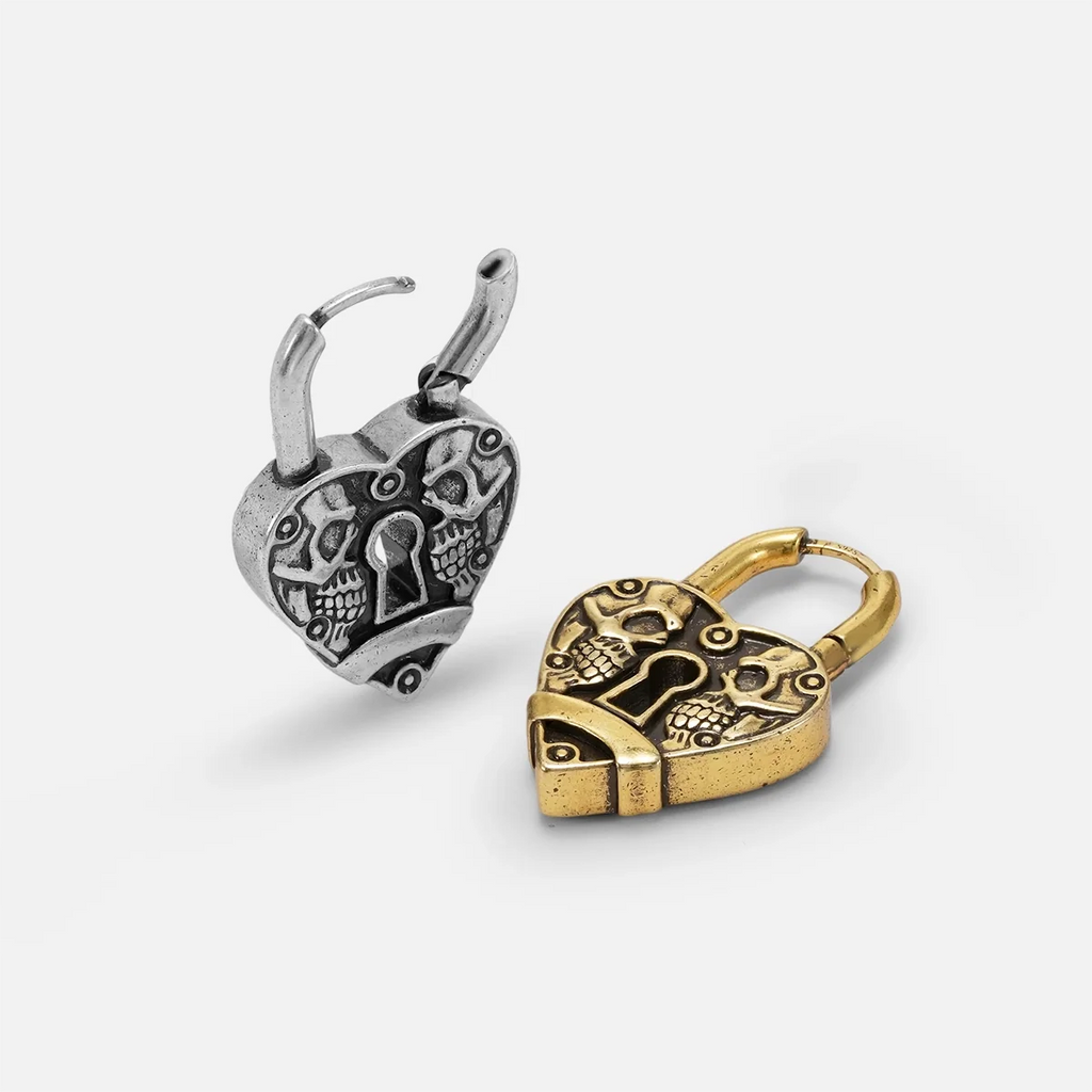 SKULL HEARTLOCK EARRINGS