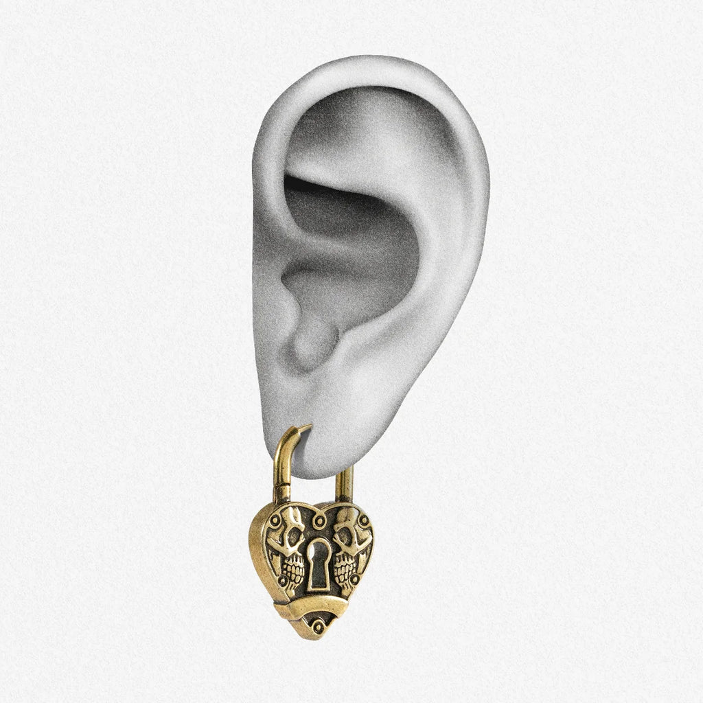 SKULL HEARTLOCK EARRINGS