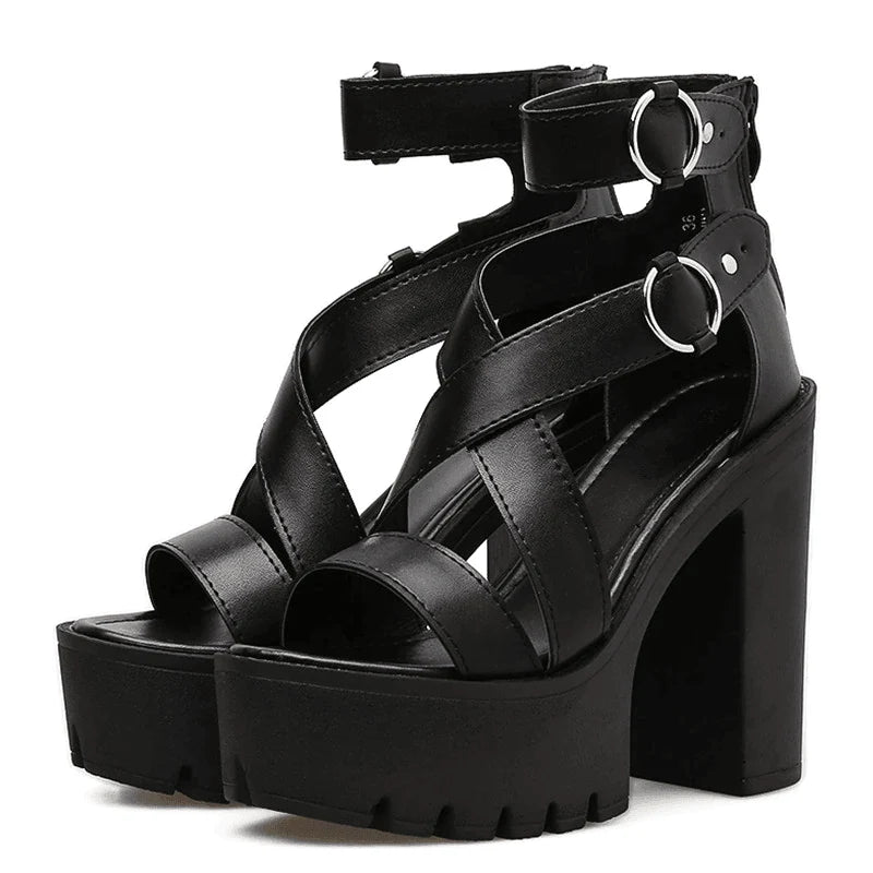 Solid Retro High Heels