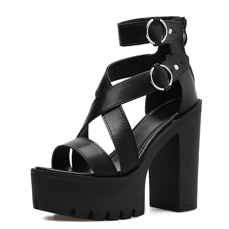 Solid Retro High Heels