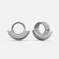 Pair of silver Symmetrical Radiance tunnels with fan-shaped lower ridges