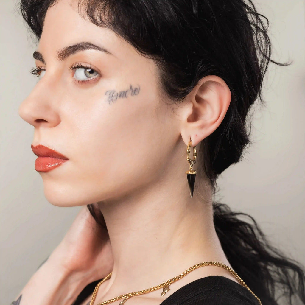 UNEARTHED SPIKE EARRINGS  (SILVER-TURQUOISE)