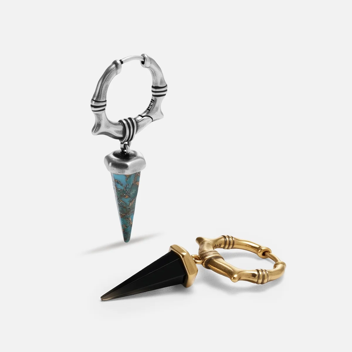 UNEARTHED SPIKE EARRINGS (GOLD-OBSIDIAN)