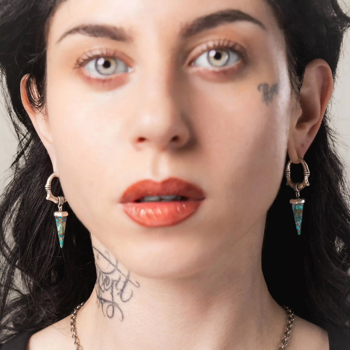 UNEARTHED SPIKE EARRINGS  (SILVER-TURQUOISE)