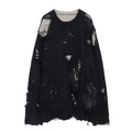 Men's Charcoal Distressed Layered Knit Sweater - alternate studio view (4 of 4)