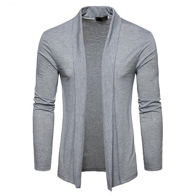 Men's Black Open-Front Shawl Knit Cardigan - alternate studio view (4 of 5)