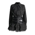Women's Gothic Elegant Dress Black - front studio view (1 of 2)