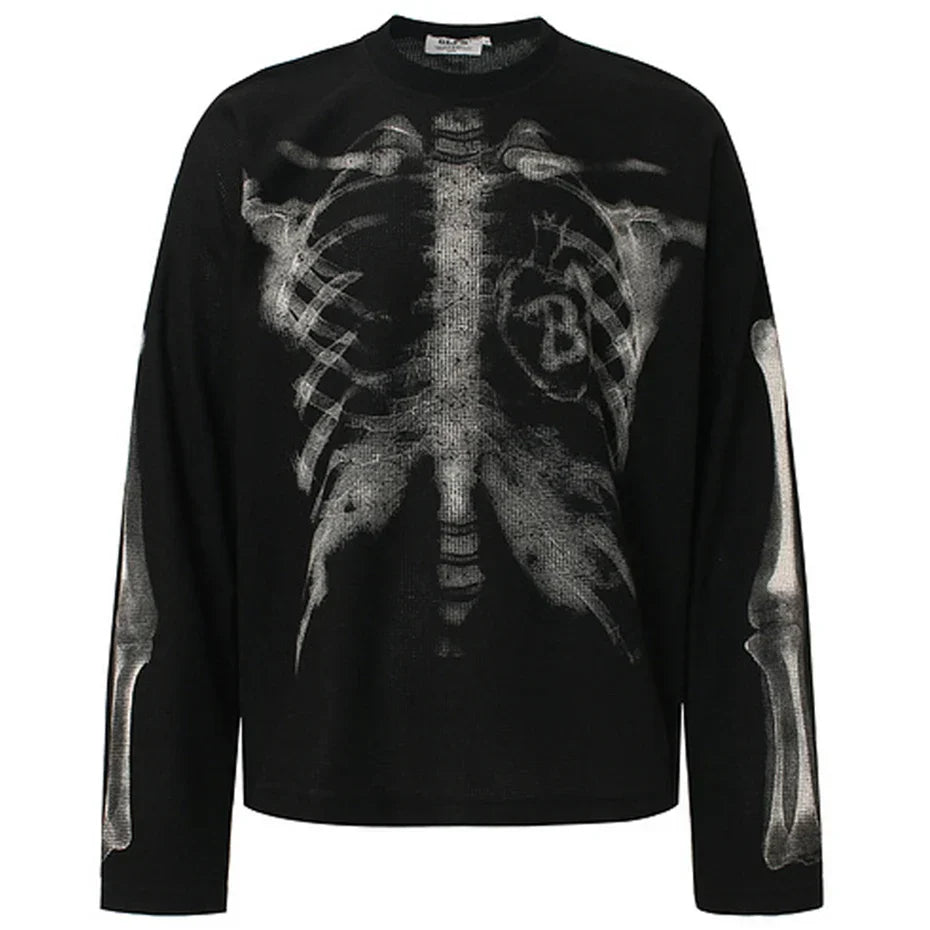 Ribcage Shadow Gothic Long Sleeve Top - front studio view (1 of 4)