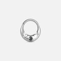 Silver vesper core titanium clicker with black cubic zirconia, product view 1 – PUNKYOUTH