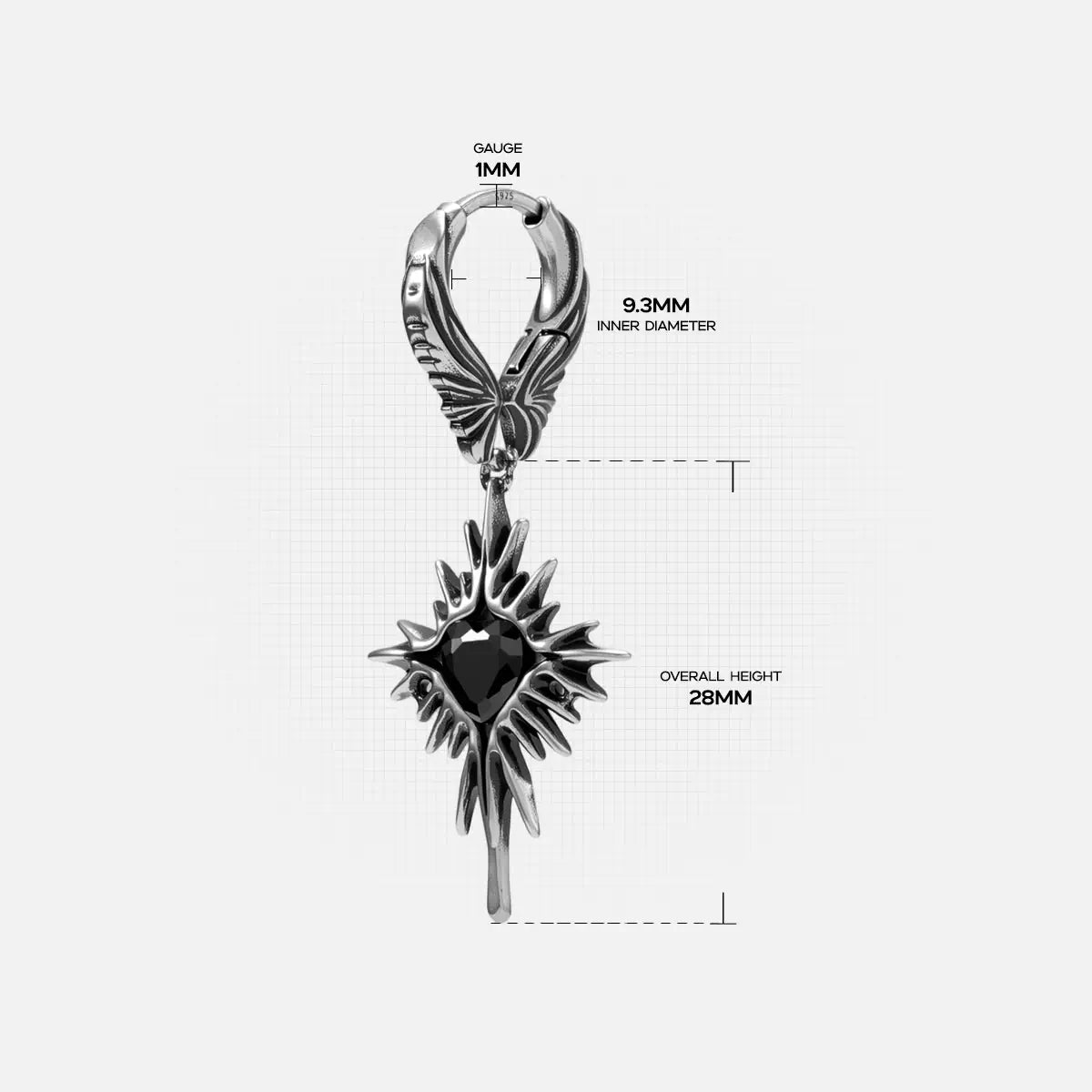 WINGED HEARTBURST EARRINGS (925 SILVER)