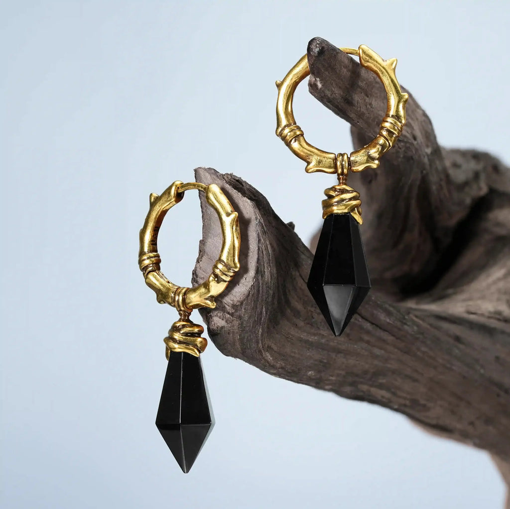 WRAPPED RELIC EARRINGS(SILVER-TURQUOISE)