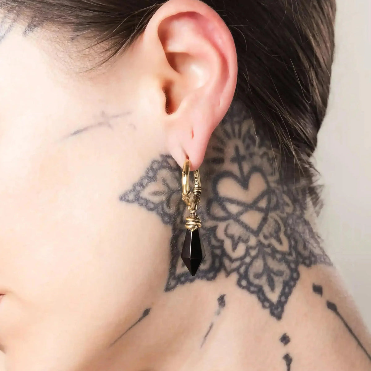 WRAPPED RELIC EARRINGS(SILVER-TURQUOISE)