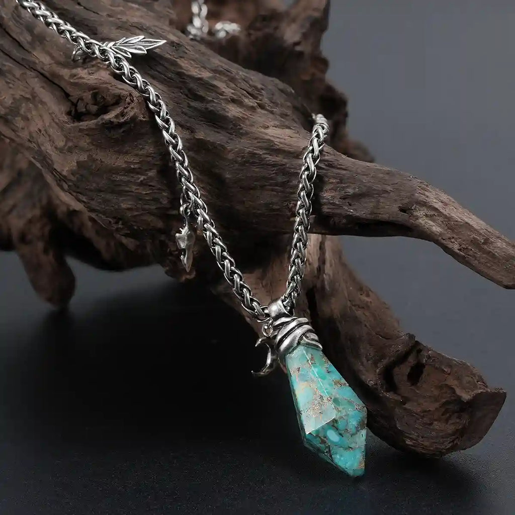 WRAPPED RELIC NECKLACE (SILVER-OBSIDIAN)
